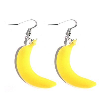 Banana Fruit Drop Earrings Women Creativity Jewelry Cute Earring Girls Gift