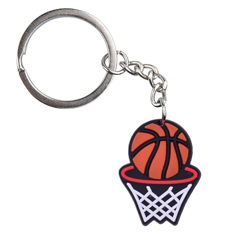 34 Styles Basketball Tennis Baseball Softball Keychain PVC Sports Pendant Key