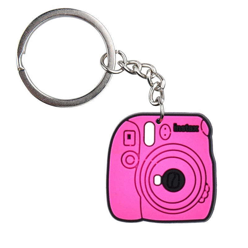Pink Camera PVC Pink Keychain Keyring Cute Key Chain Keychains Bag Car Hanging