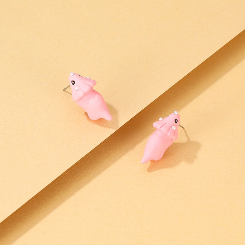 Cartoon Pink Animal Fashion Ear Studs Earrings Jewelry Women Earrings