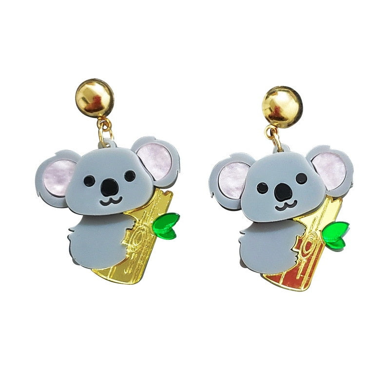 Coala Acrylic Drop Earrings Women Travel Fashion Cartoon Earrings Creative