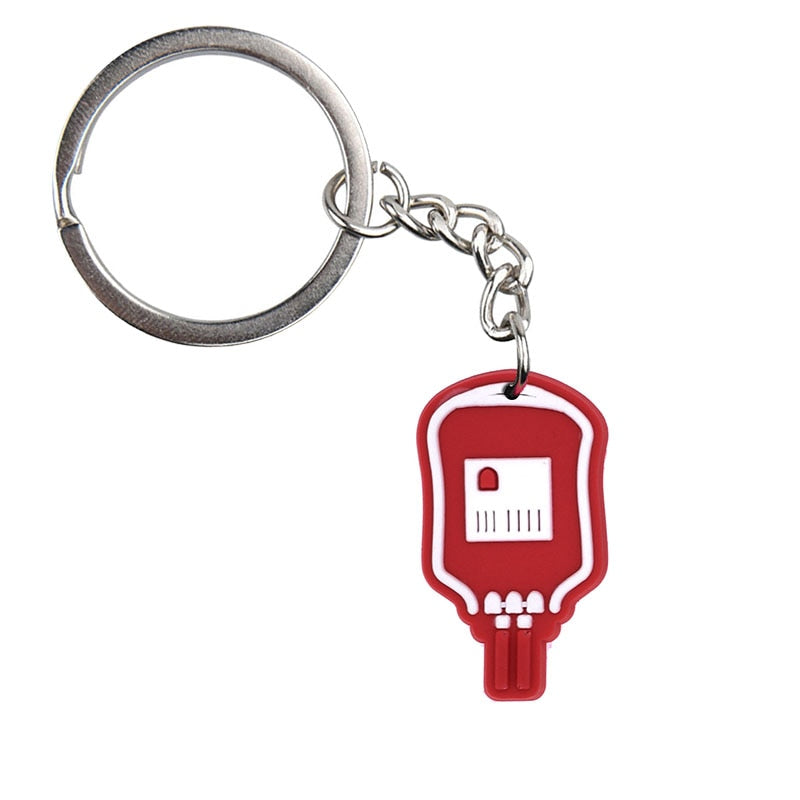 Blood Bag Keyring Gift for Nurse Doctor Medical Personnel Cute Cartoon Style