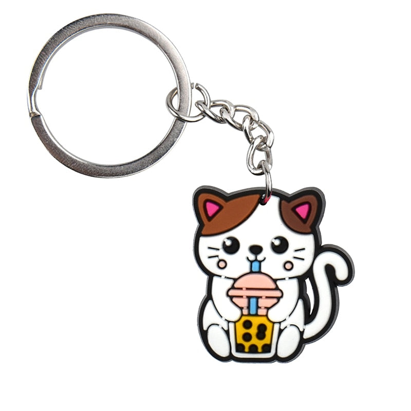 29 Styles Milk Tea Bubble Tea Cup Keychain Cartoon Key Holder Car handbag