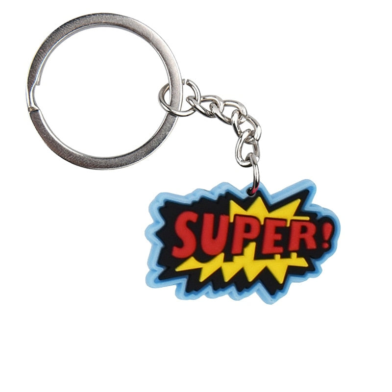 43 Styles Phrase Quotes Keychain Car Keyring Cartoon Creative Pendant Souvenir