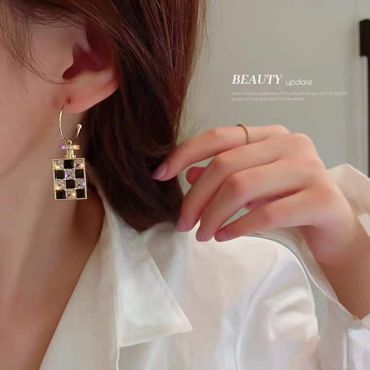 Rectangular Plaid Drop Earrings Women Party Wedding Jewelry Dangle Gifts