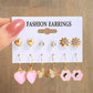 13 Styles 5-6 Pairs Set Heart Butterfly Dangle Earrings for Girls Women Birthday