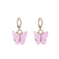 Violet Butterfly Drop Earrings Jewelry For Women Fashion Accessories Trendy Girl