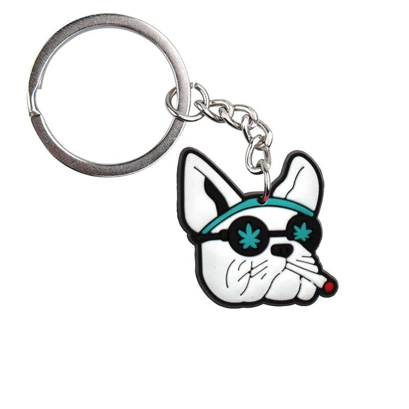 Green Leaf Dog Keychain Car Keyring Cartoon Creative Pendant Souvenir Gift