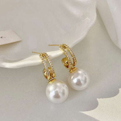 Classic Imitation Pearl Stud Earring Charm Woman Wedding Elegant Romantic Ear