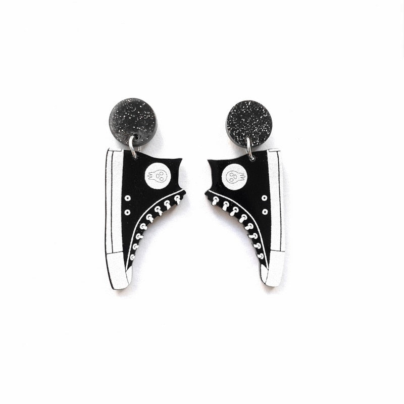 Black and White Shoes Drop Dangle Earrings Trendy Women Fashion Earrings Jewelry