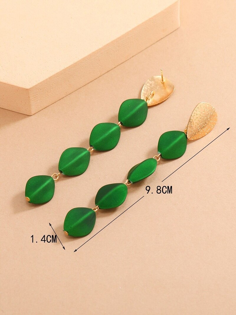 Green Beads Tassel Lady Cute Drop Earrings for Women Jewelry Girls Earrings