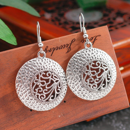 Textured Round Dangle Drop Earrings Women Gifts Earring Cute Girls Eardrop