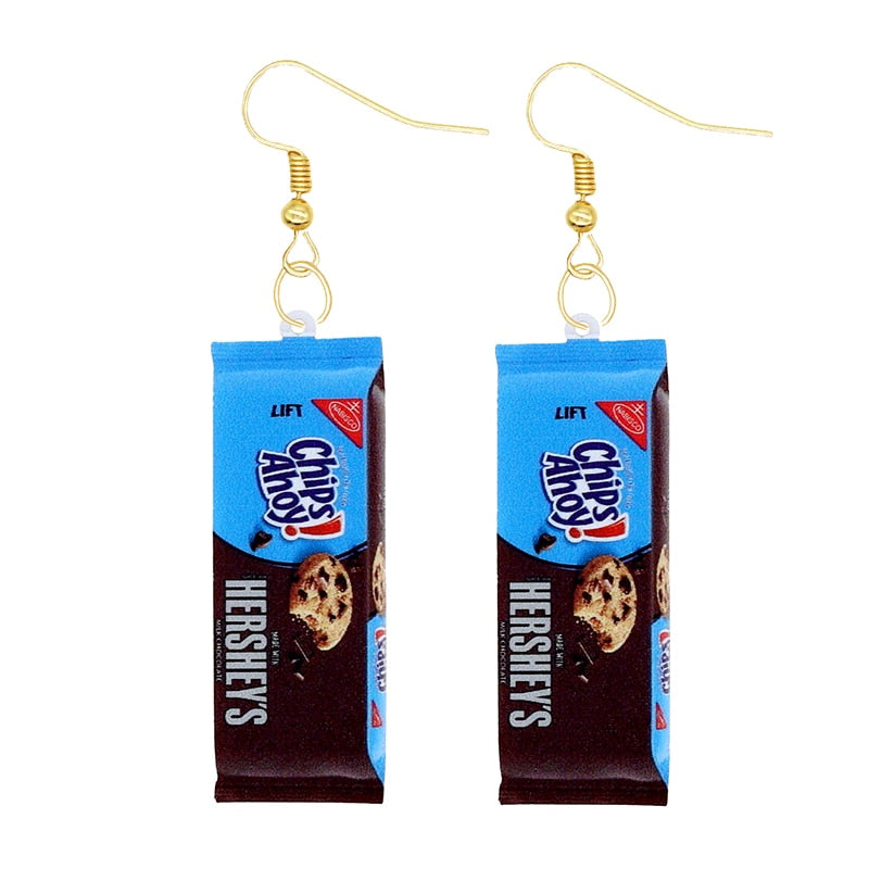 Cookies Candy Bag Funny Design Drop Earrings Women Charms Earring Fashion