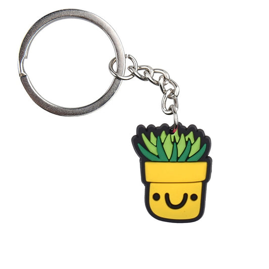 House Plant PVC Keychain for Women Charm Key Chain Women Girls Key Ring