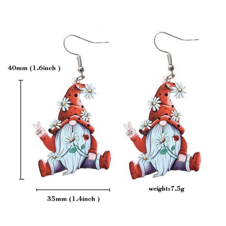 Gnome Flowers Drop Earrings Hip Hop Women Party Gift Jewelry Ear Fashion Pendant