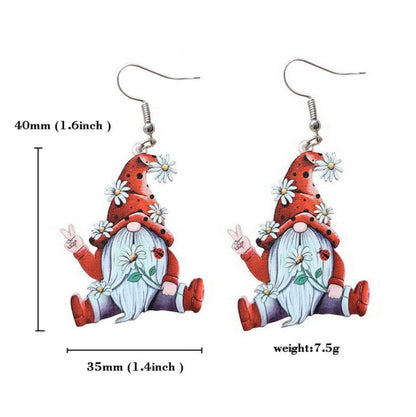 Gnome Flowers Drop Earrings Hip Hop Women Party Gift Jewelry Ear Fashion Pendant