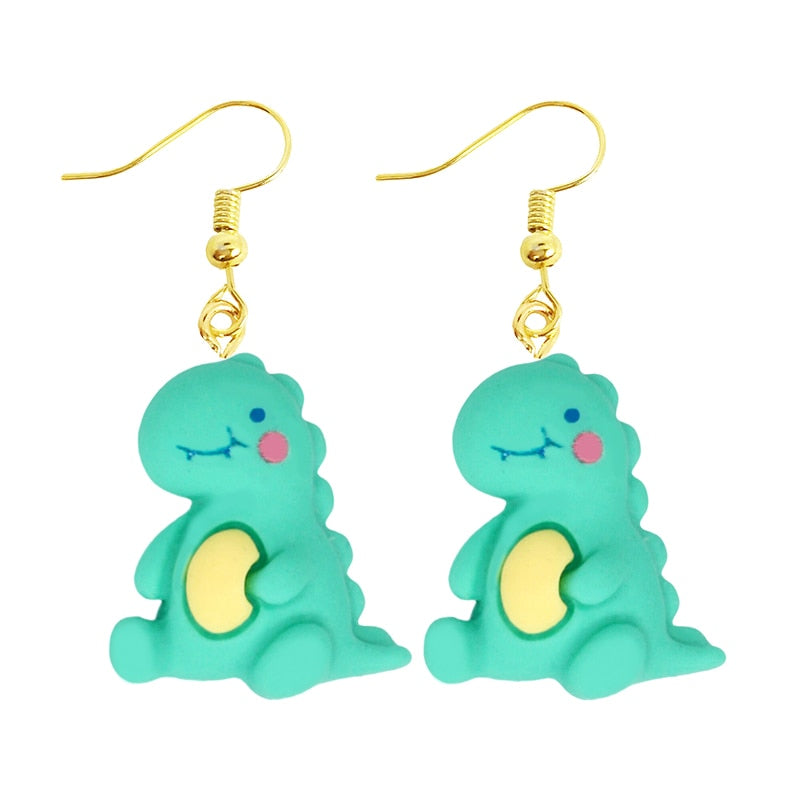 Dinosaur Design Drop Dangle Earrings Women Gifts Earring Cute Girls Eardrop