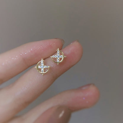 Shining Star Stud Earrings Woman Elegant Earring Fashion Modern Jewelry Gift