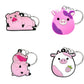 14 Styles Anime Keychain Cute Pigs Lovely Pink Animal Keyring Kids Toys Gadget