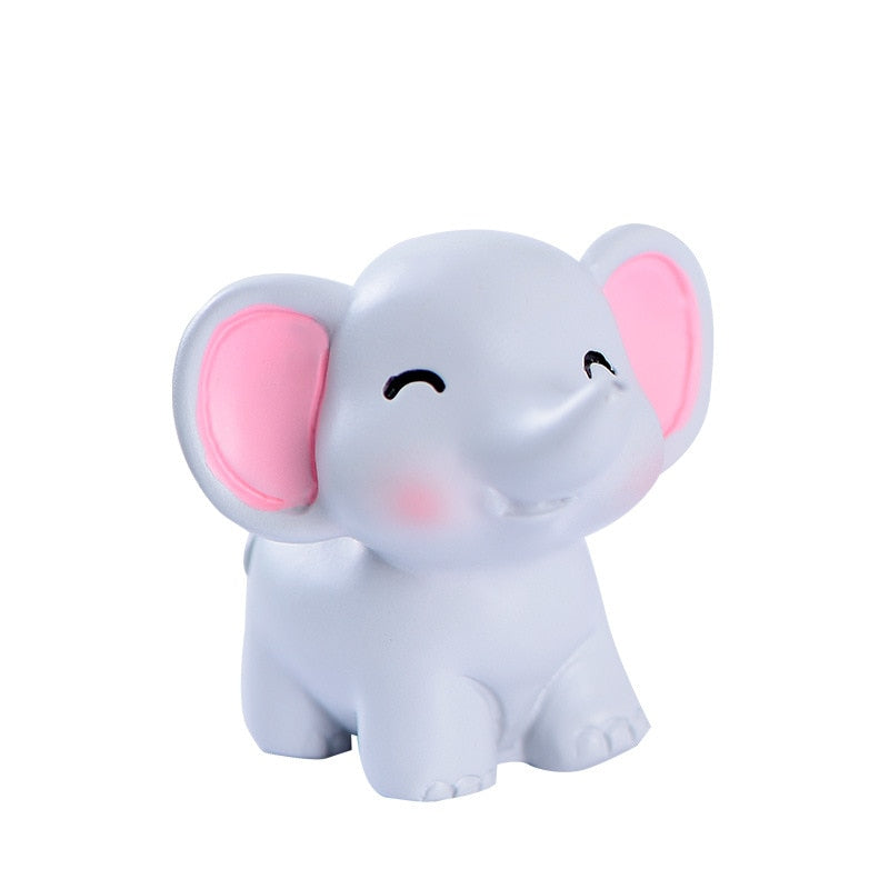 1pc Figurines Miniature Cute Gray Baby Elephant Ornaments For Home Decor Kawaii