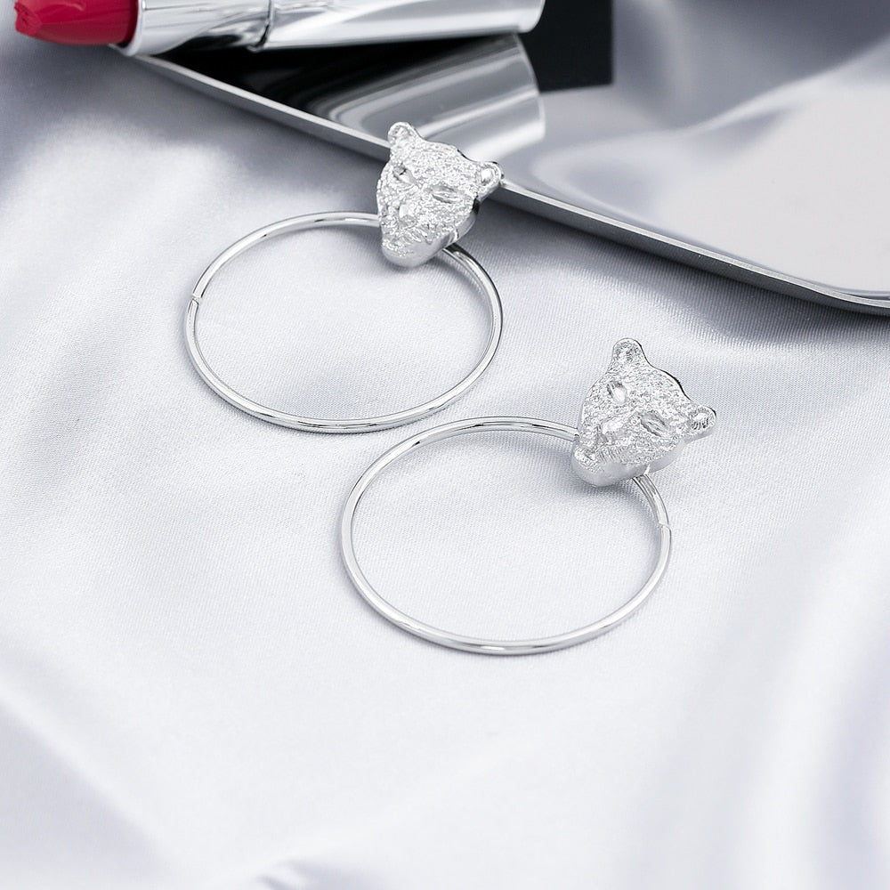 Leopard Animal Design Drop Earrings Women Girl Fashion Trendy Jewelry