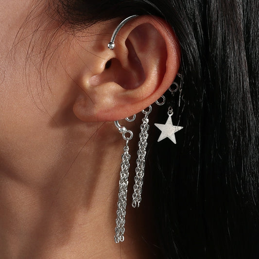 1Pc Star and Chain Ear Wrap Earring Trendy Women Fashion Earrings Jewelry Gift