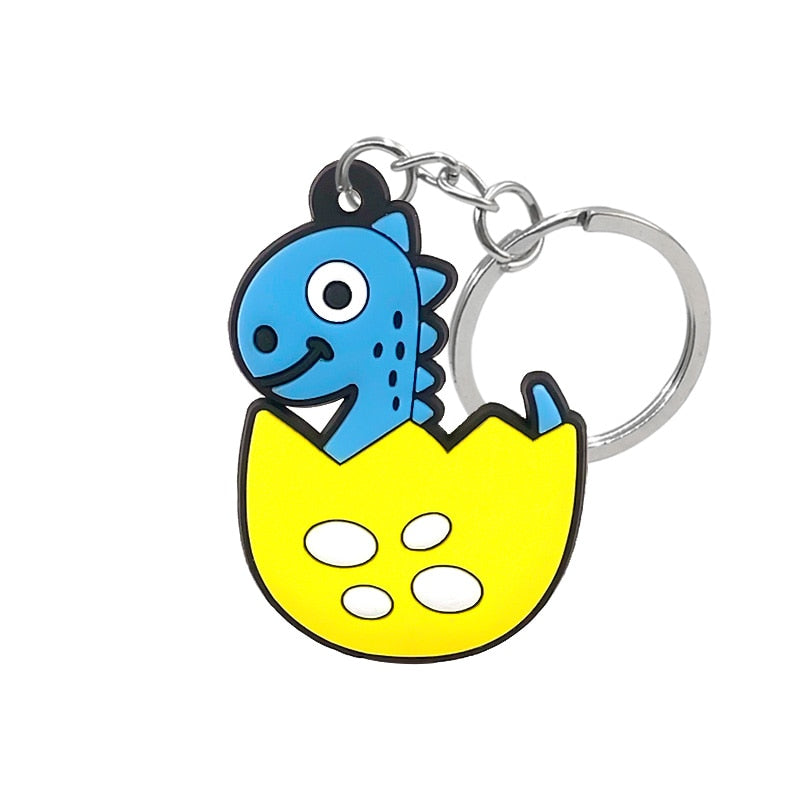 9 Styles PVC Cartoon Dinosaur Keychain Trinkets Gift Keyring Souvenir Handbag