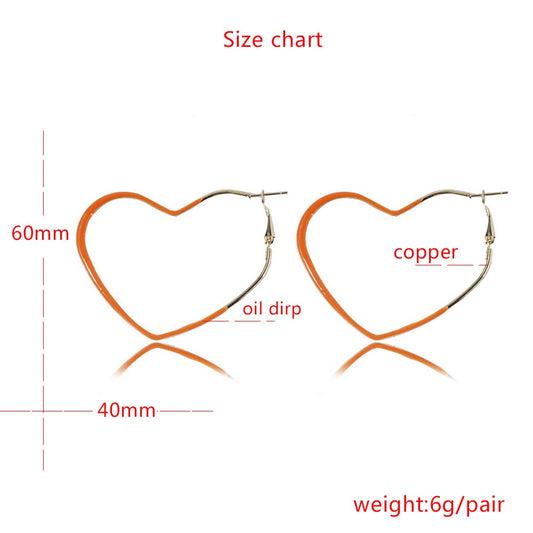 White Heart Hoop Earrings Cartoon Ear Pendants Accessories Women Jewelry