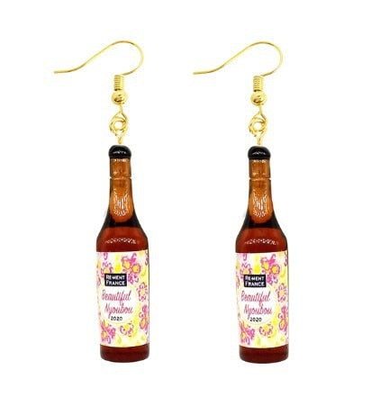 Bottle Funny Design Dangle Drop Earrings Women Fashion Creative Art Cute Stylish