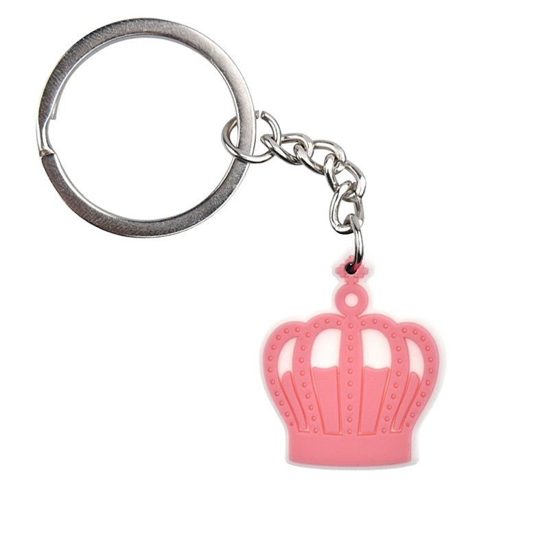 16 Styles Cartoon Pink Castle Cat Hat Funny Keychain Gift Cute Charms Keyring