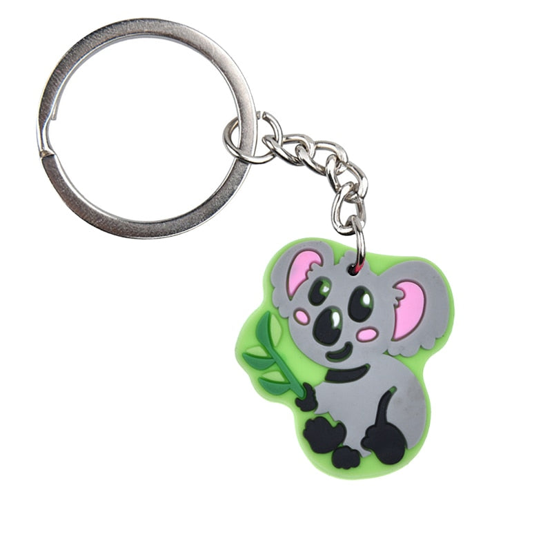 24 Styles Frog Tiger Chicken Panda Animals Cartoon Keychain Lovely Shape Key