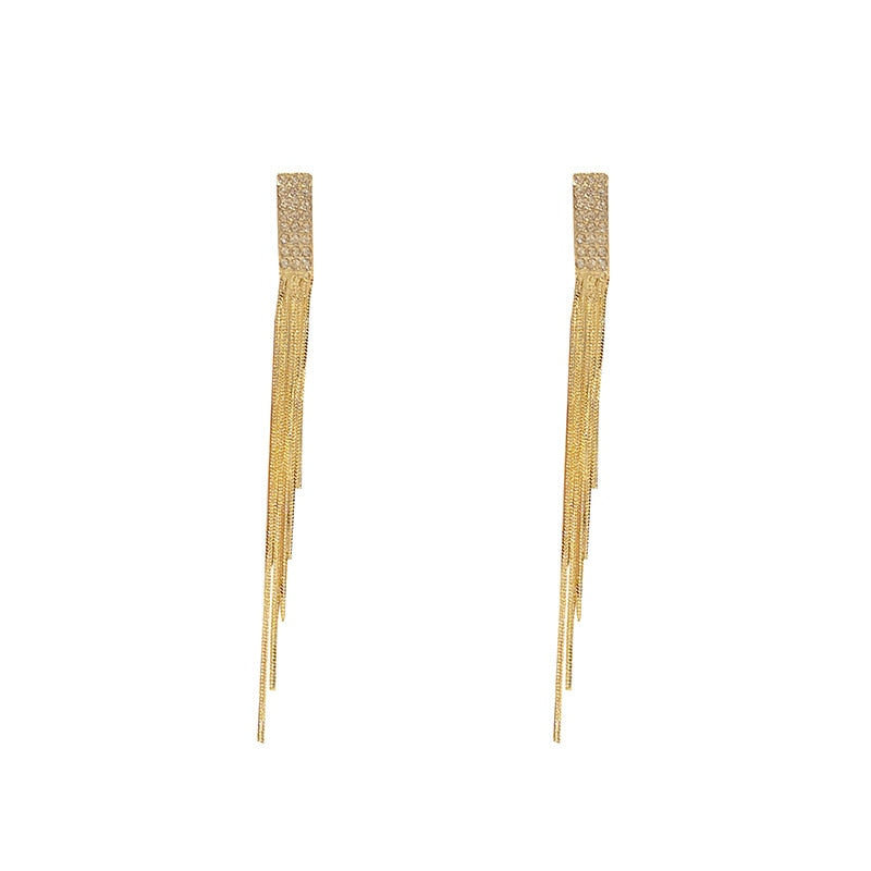 Rectangular Rhinestone Detal Drop Earrings Women Party Wedding Jewelry Dangle