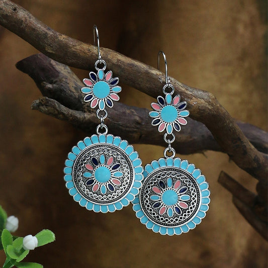 Blue Pink Bohemian Dangle Earrings Fashion Party Girls Pendant Earrings Women