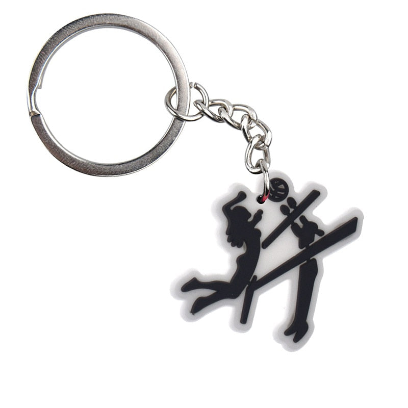 8 Styles PVC Volleyball Sport Fan Keychain Cartoon Key Ring Anime Pendant Key