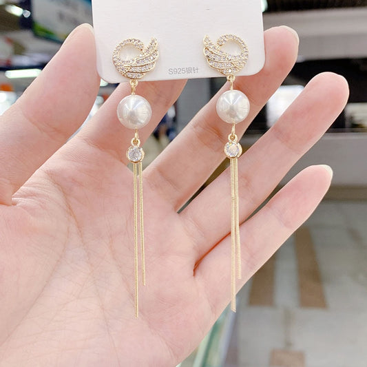 Peacock Pearl Lady Cute Dangle Earrings for Women Jewelry Girls Earrings