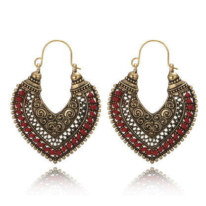 Vintage Ethnic Earring Geometric Antique Hoop Dangle Earrings Trendy Women