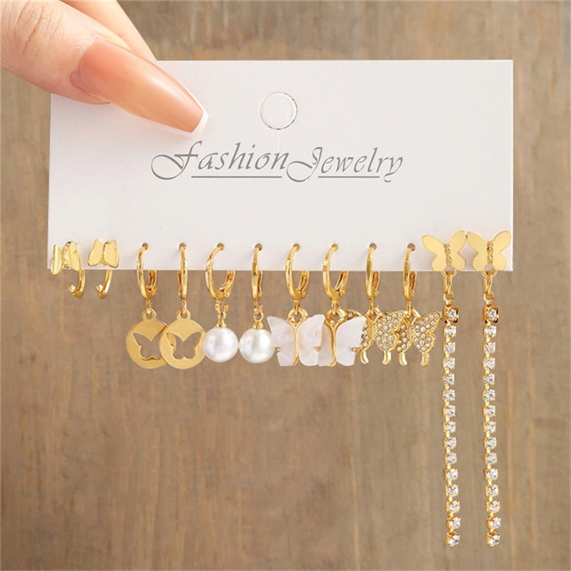 6 Pairs Butterfly Charm Dangle Earrings for Girls Women Birthday Gift Lovely