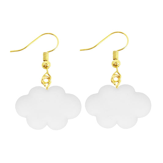 White Cloud Drop Earrings Women Art Fashion Cartoon Earrings Creative Jewelry