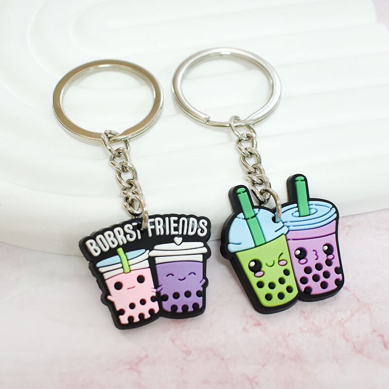 29 Styles Milk Tea Bubble Tea Cup Keychain Cartoon Key Holder Car handbag