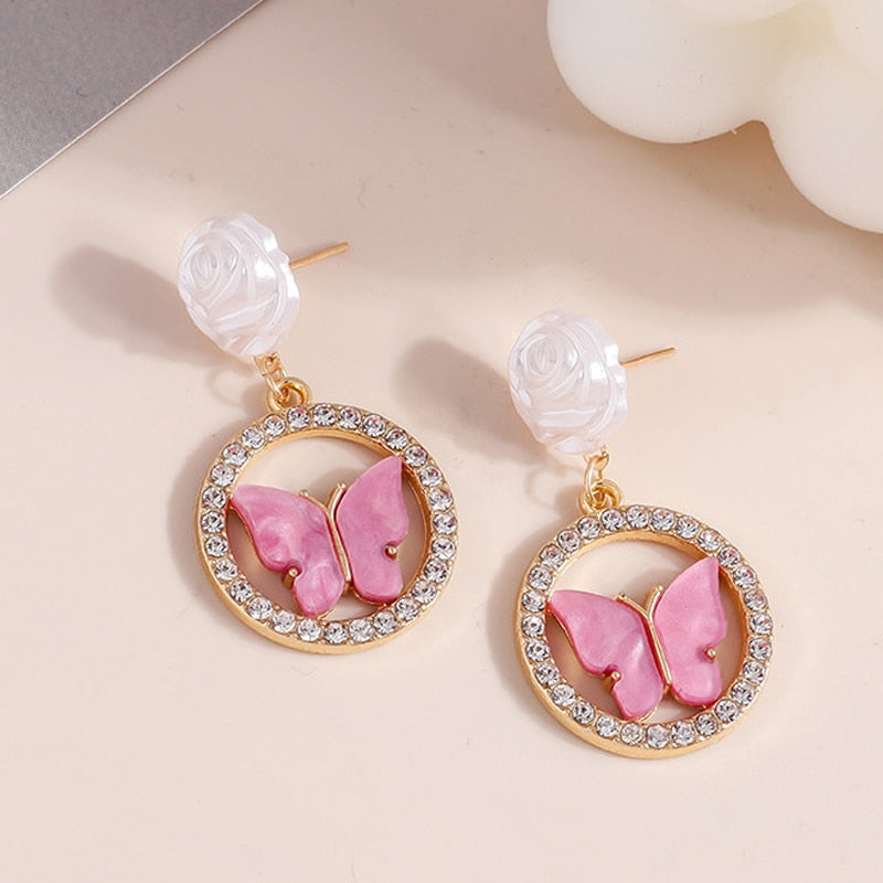 50 Styles Mushrroom Snake Frog Butterfly Rose Angel Drop Earrings Women