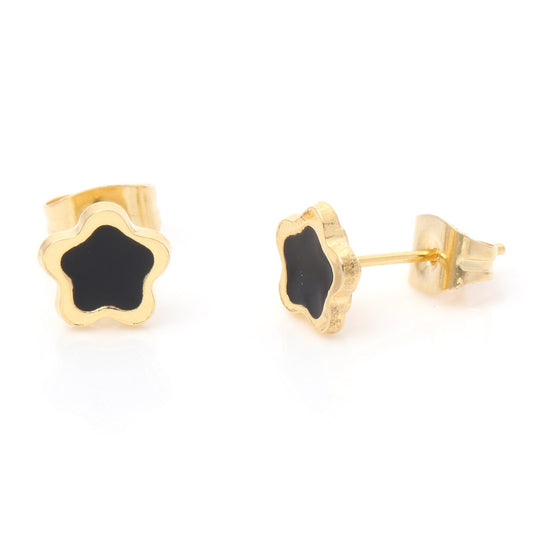 Black Color Flower Stud Earrings Women gift Earring Fashion Charm Vintage