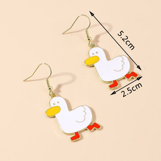 Duck Pendant Drop Earrings Women Creativity Jewelry Cute Earring Girls Gift