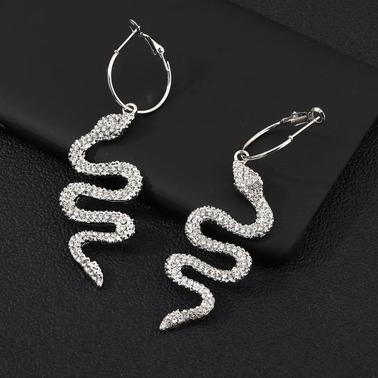 Rhinestone Snake Vintage Drop Earrings Women Party Wedding Jewelry Dangle Gifts