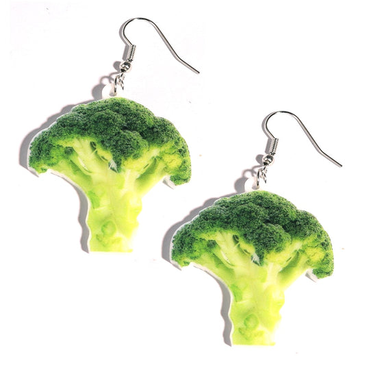 Broccoli Vegetable Drop Earrings Women Creativity Jewelry Cute Earring Girls