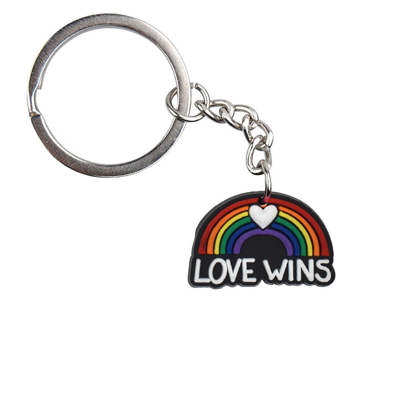 18 Styles Love is Love Pride Rainbow Pendant PVC Keychain with Car Bag Key Chain