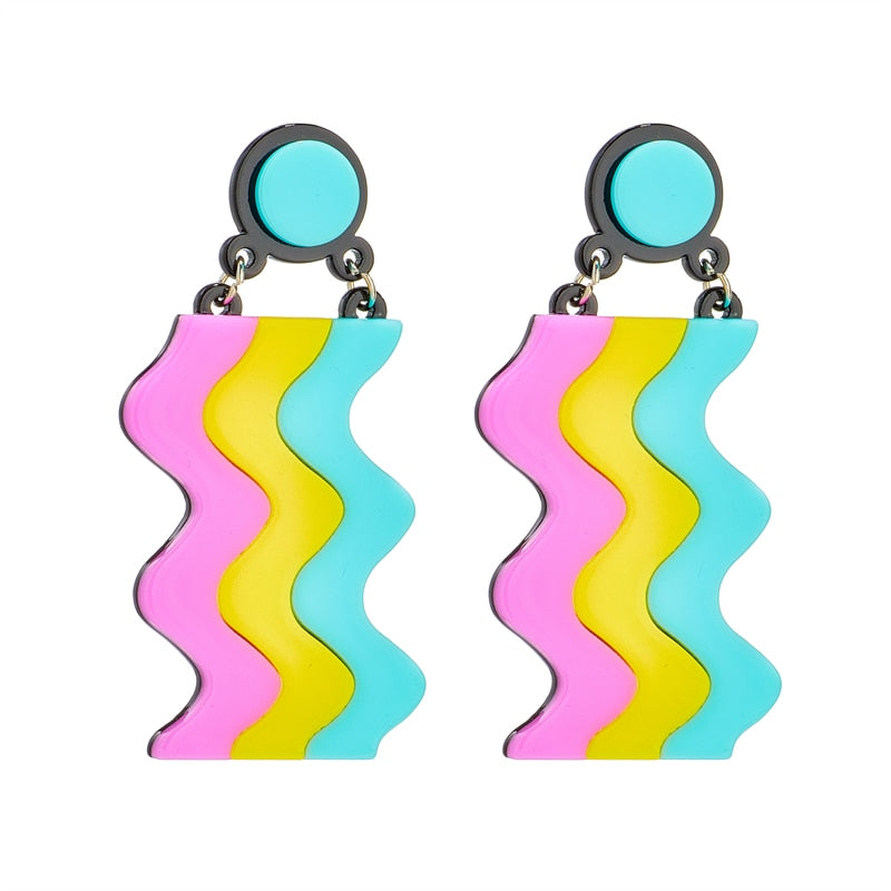 Cartoon Rainbow Drop Earrings Women Travel Fashion Cartoon Earrings Creative