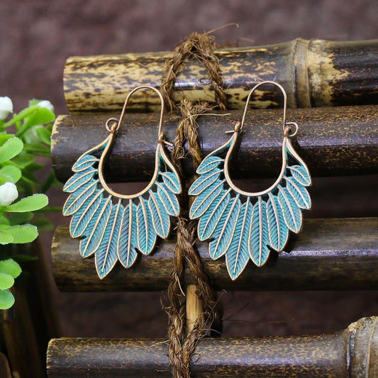 Feathers Dangle Earrings Women Party Wedding Jewelry Dangle Gifts Earrings