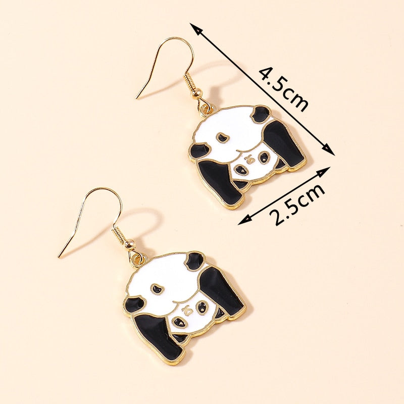 Funny Panda Drop Earrings Women Creativity Jewelry Cute Earring Girls Gift