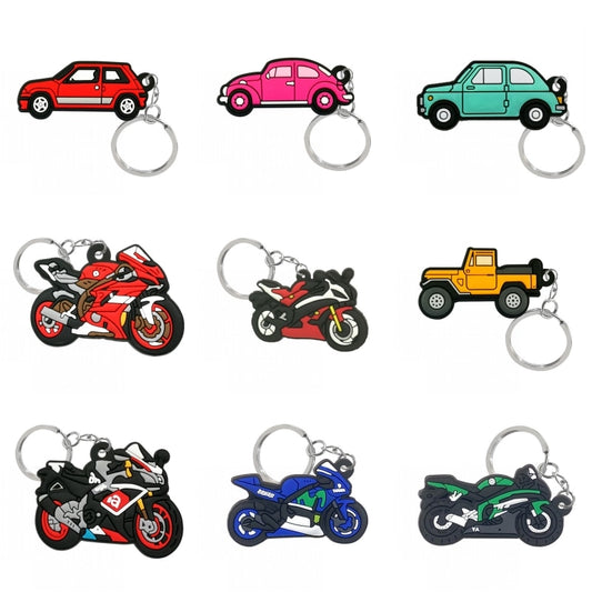 21 Styles PVC Vehicle Series Keychain Cute Keyring Car Key Accessories Gadget