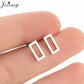 Rectangular Stainless Steel Earrings Women Jewelry Small Studs Gifts Earring